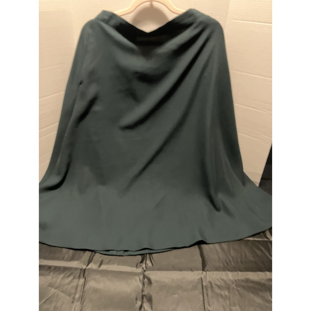 Vintage 70s Retro Army Green Fit & Flare Circle Skirt Rockabilly Maxi Party S-14
